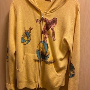 Curious George Cashmere Zip-up Sweater Hoodie